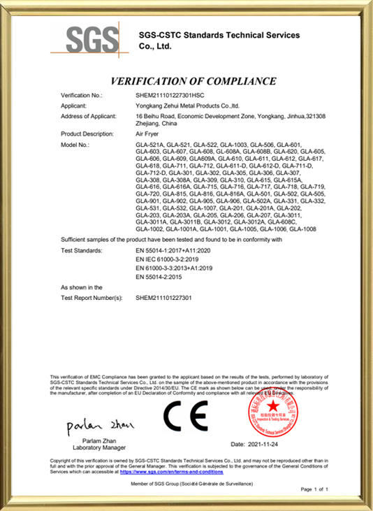 Air Fryer Oven - CE Certificate